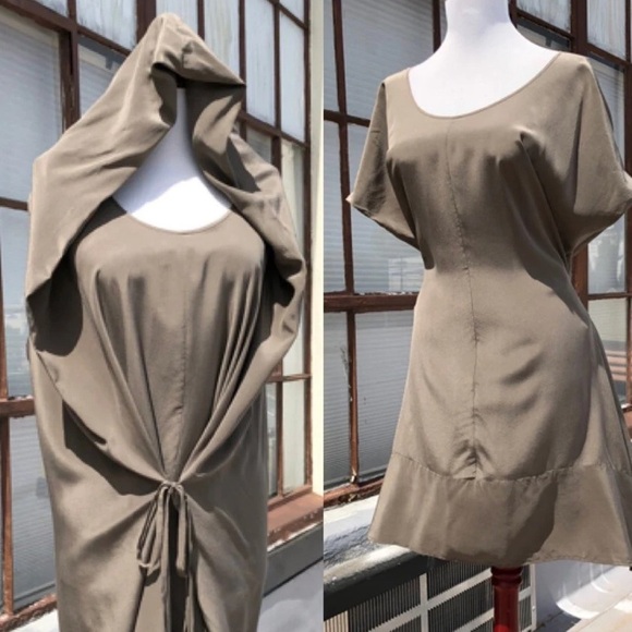 BCBG multi-way khaki silk dress - One size - Picture 5 of 5